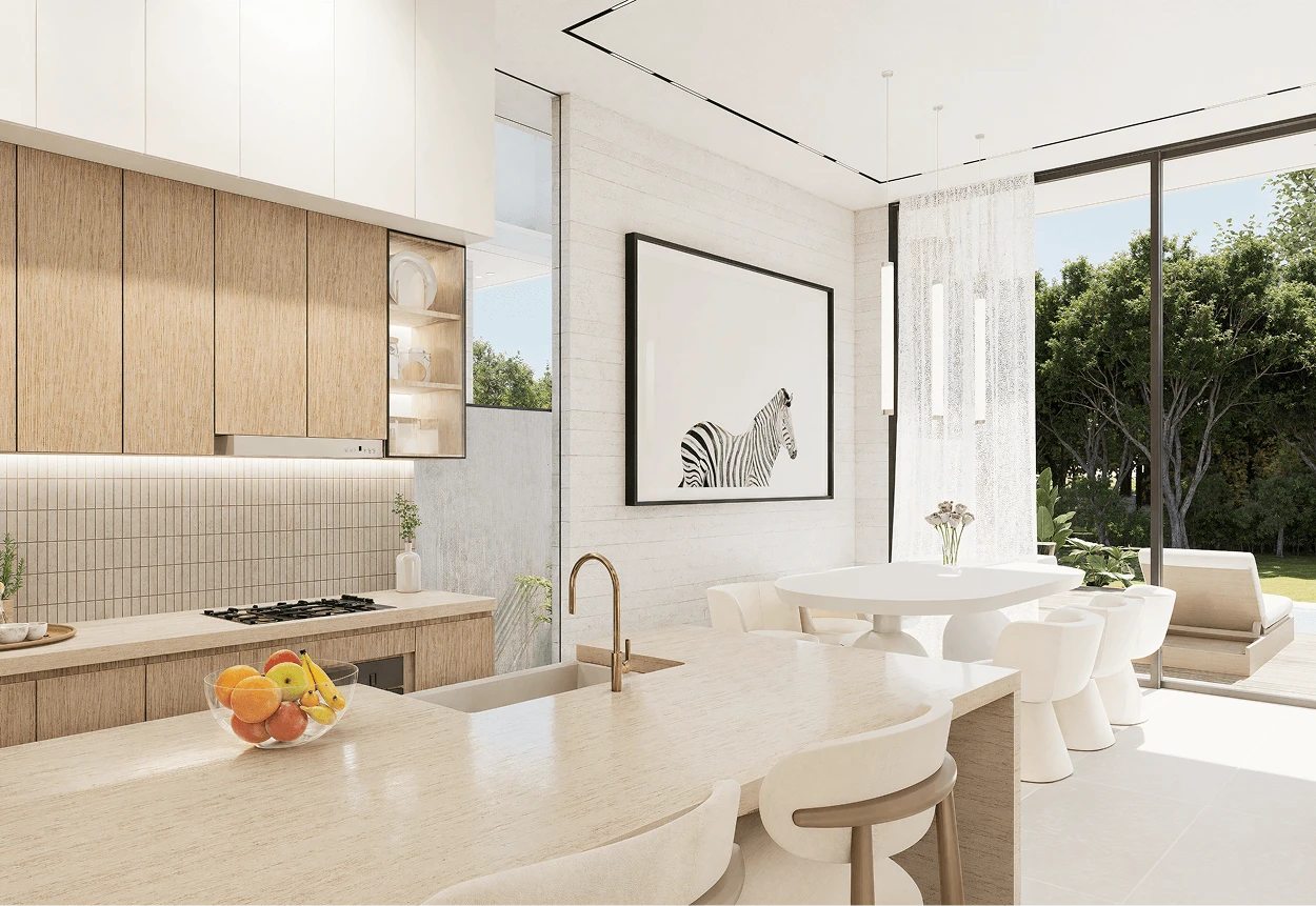 Beachfront villa view