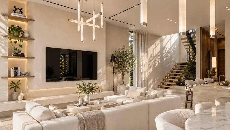 Double-height Prime Villa living room